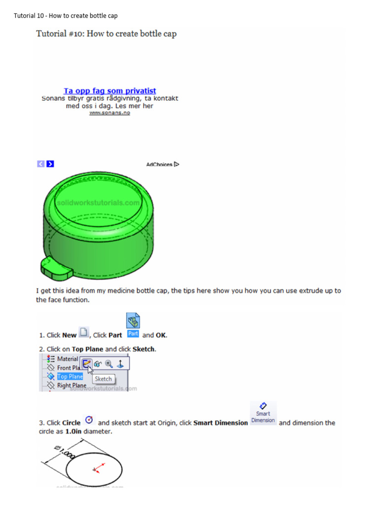 Tutorial 10 - How To Create Bottle Cap | PDF