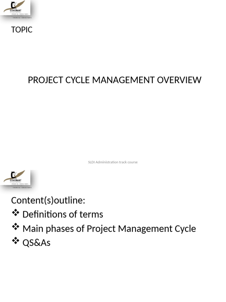 Week 3 Sessions Project Cycle MGT Overview | PDF | Project Management ...