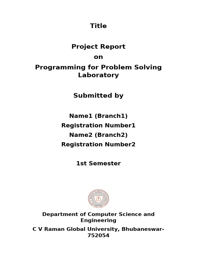 Lab Project Report Format | PDF