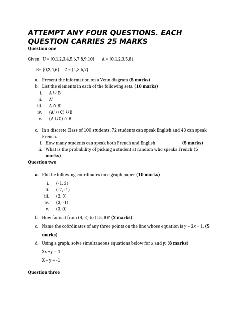 Mathematical Techniques for It Set 2 | PDF | Algebra | Mathematics