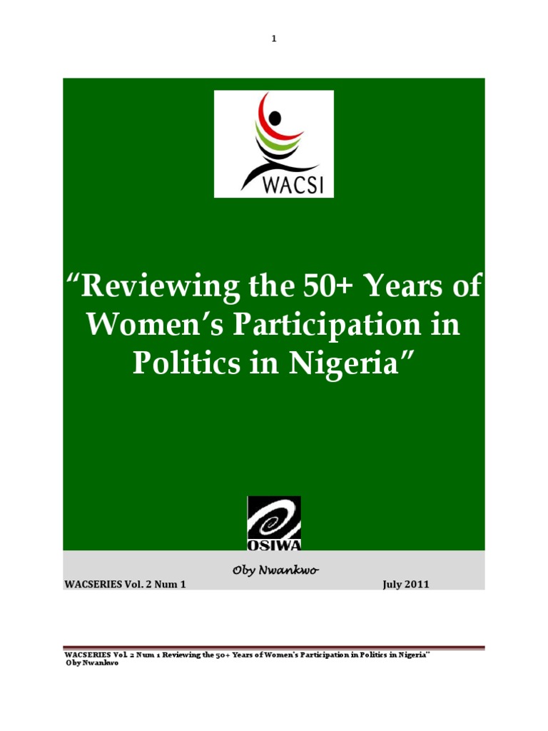 Reviewing The 50 Years of Women Participation in Politics | PDF ...