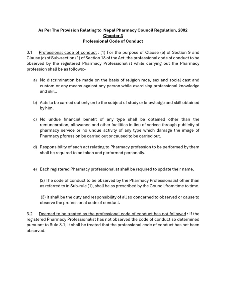 Code of Condcut NPC | PDF