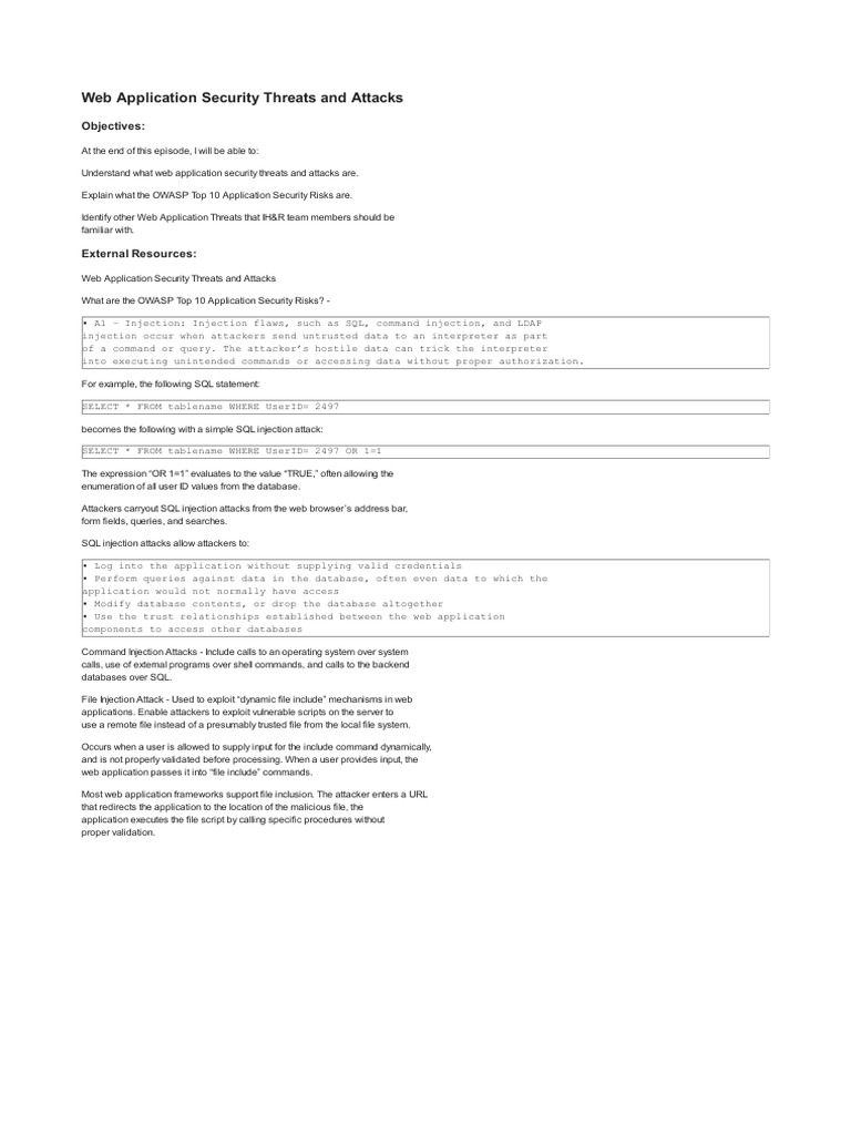 Eccouncil Ecihv2 7 6 1 Web Application Security Threats and Attacks ...