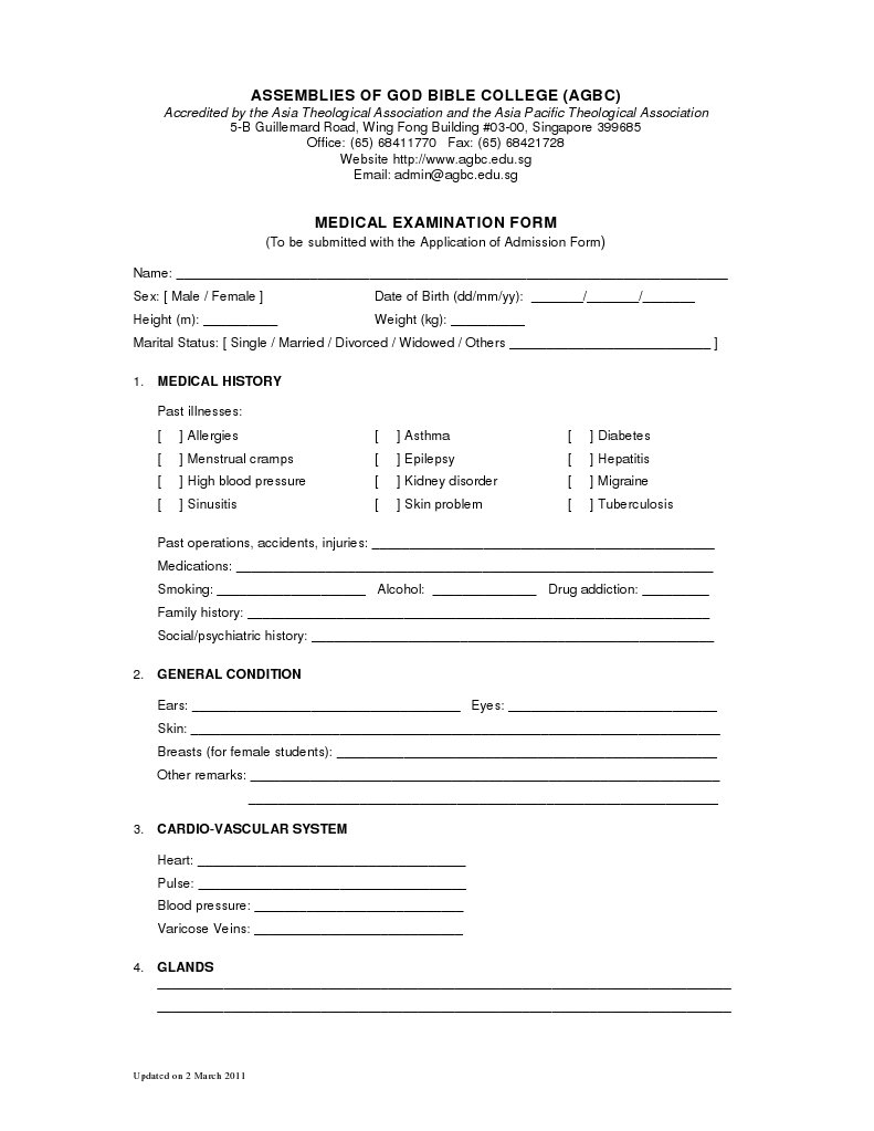 AGBC Medical Examination Form | PDF | Career & Growth | Business