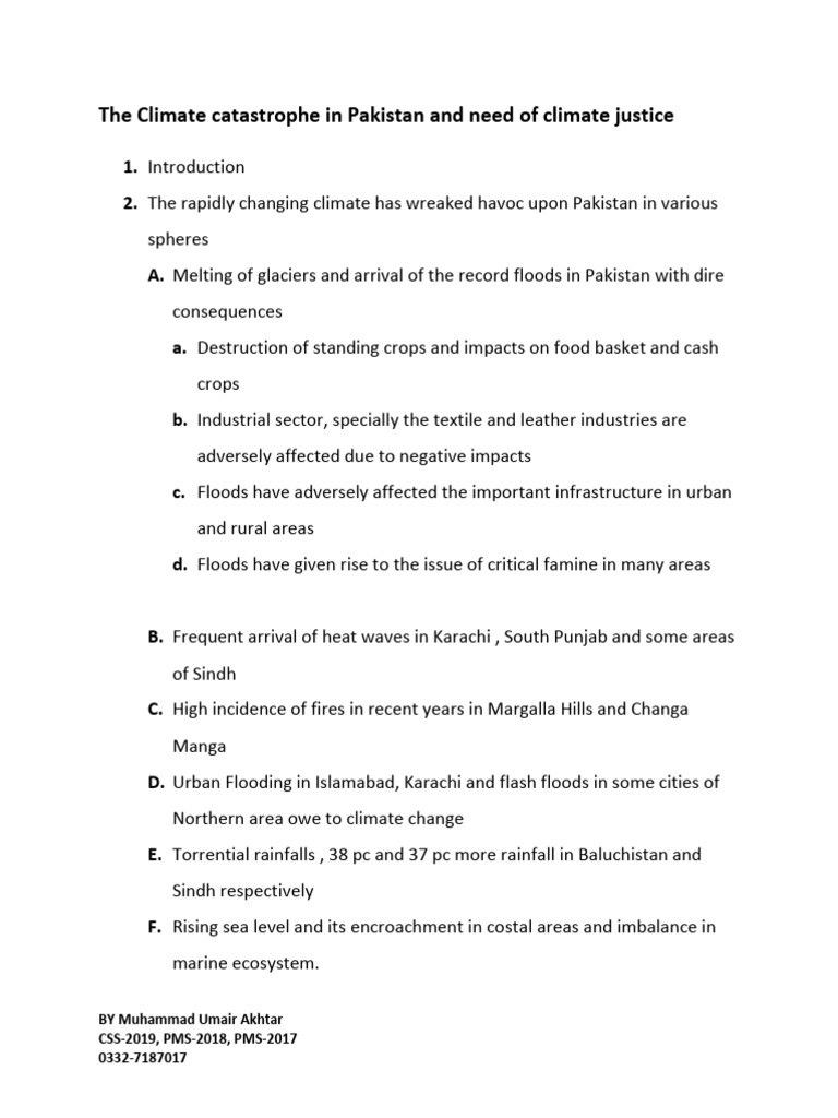 Climate Justice and Crisis in Pakistan | PDF | Climate Change | Pakistan