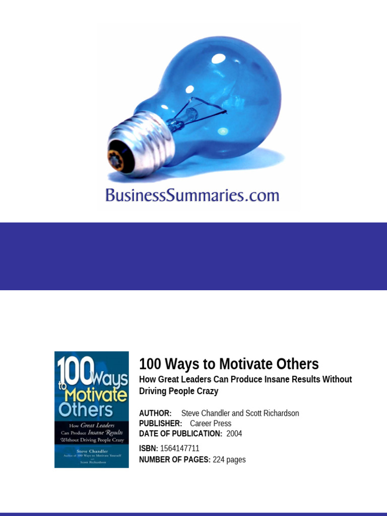 100 Ways to Inspire and Motivate Teams | PDF | Motivation | Motivational