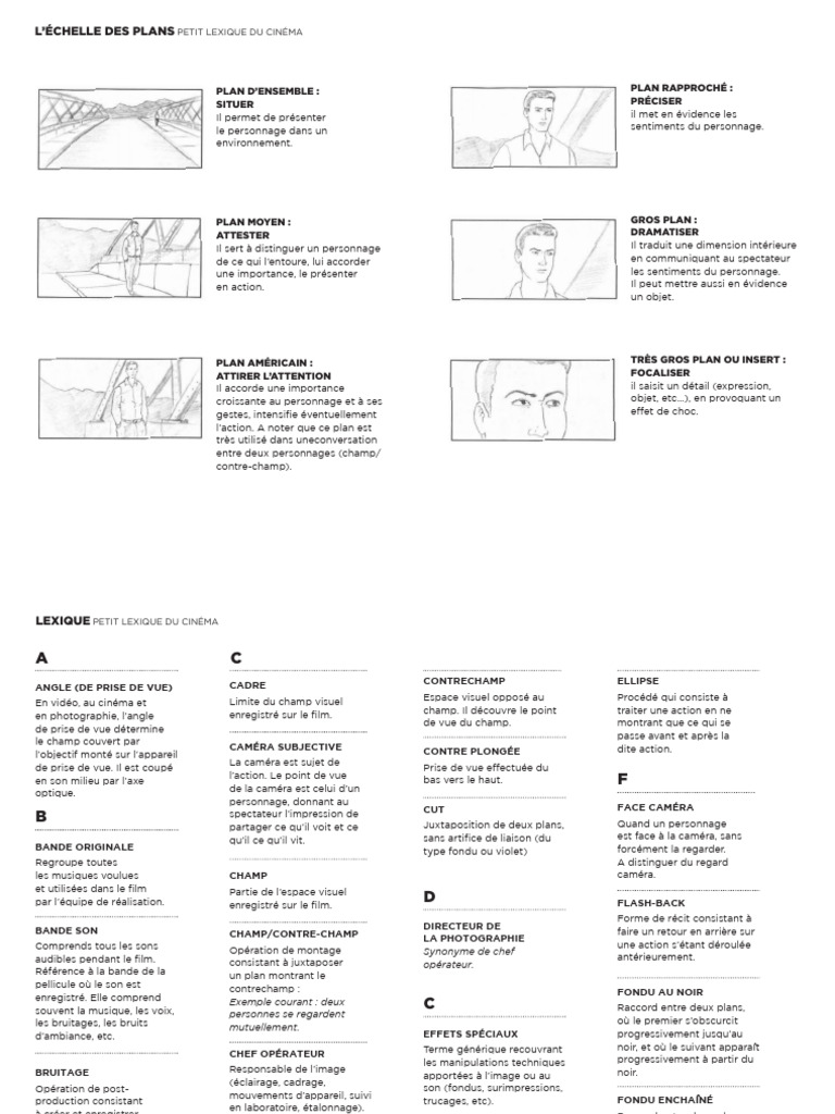 Lexique des Plans au Cinéma | PDF | Cinématographie | Zoom