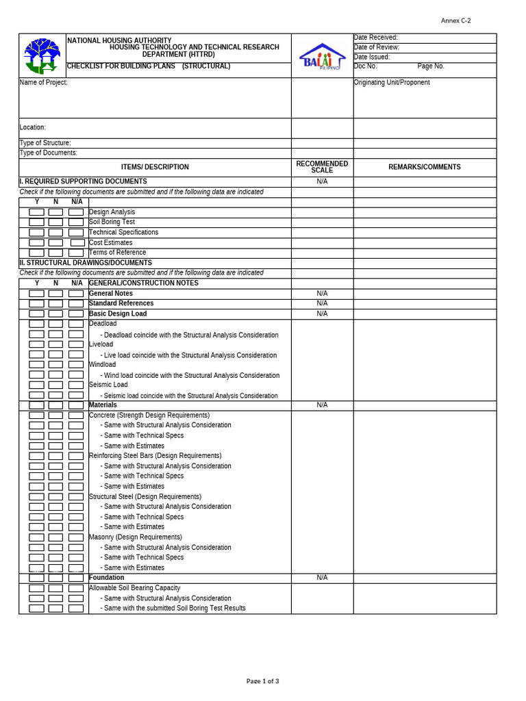 Structural Building Plans Checklist | PDF | Truss | Beam (Structure)