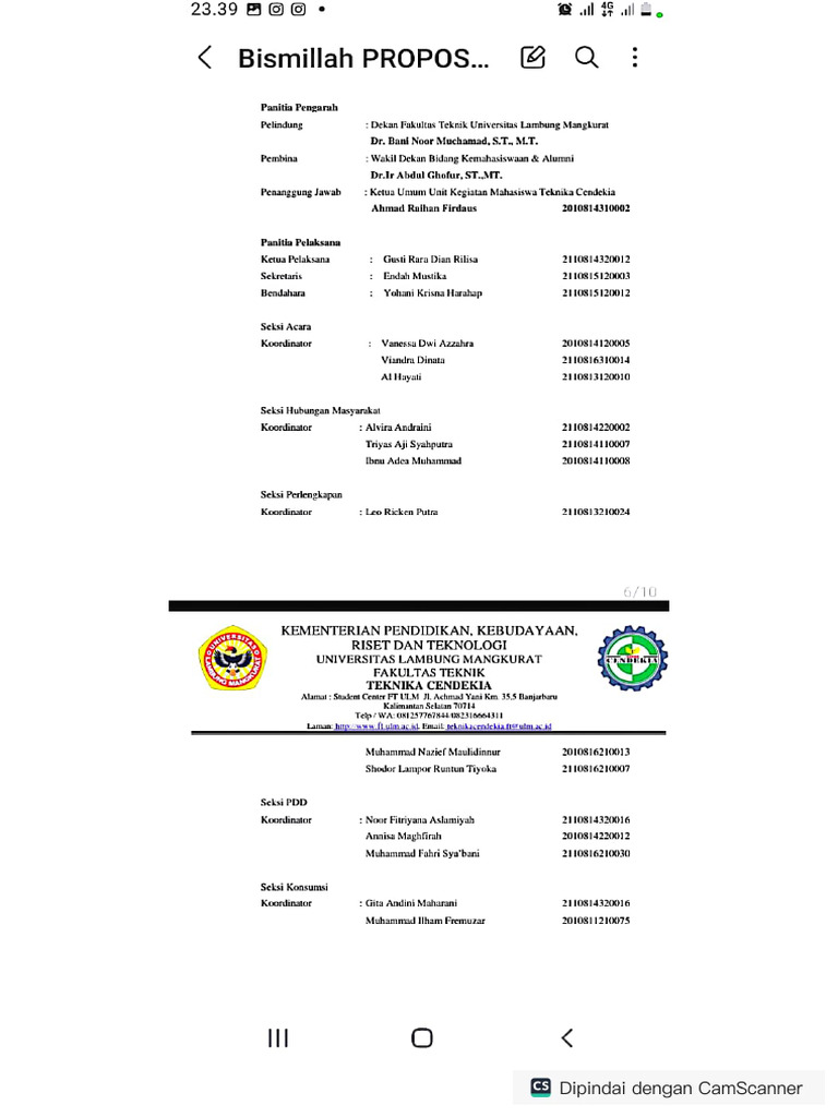 Rundown Dan Panitia | PDF