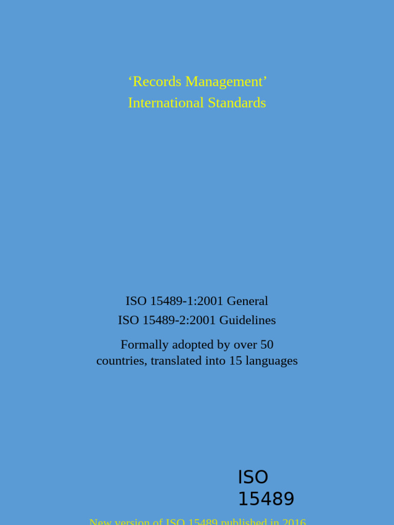 ISO 15489 Records Management Overview | PDF | Records Management ...
