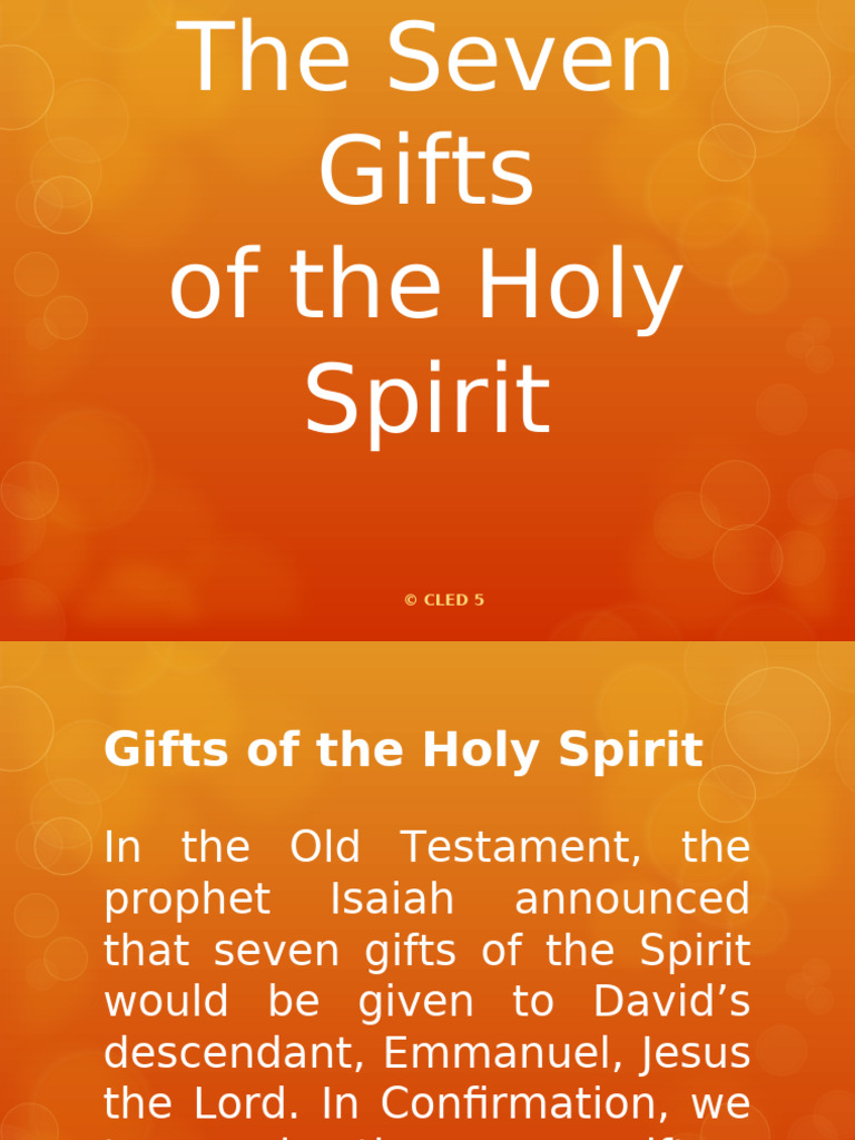 CLED 5 Lesson 6 7 Gifts of The Holy Spirit | PDF | Theology | Religious ...