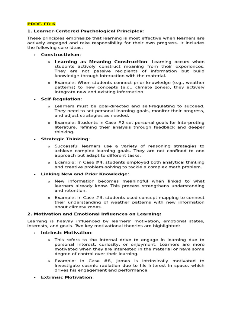 Key Theories on Learning and Self | PDF | Motivation | Motivational