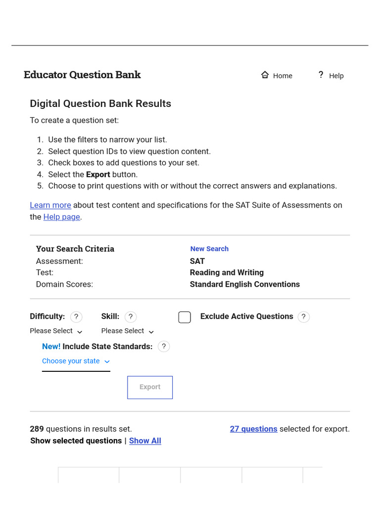 Sat Suite Question Bank Results Pdf