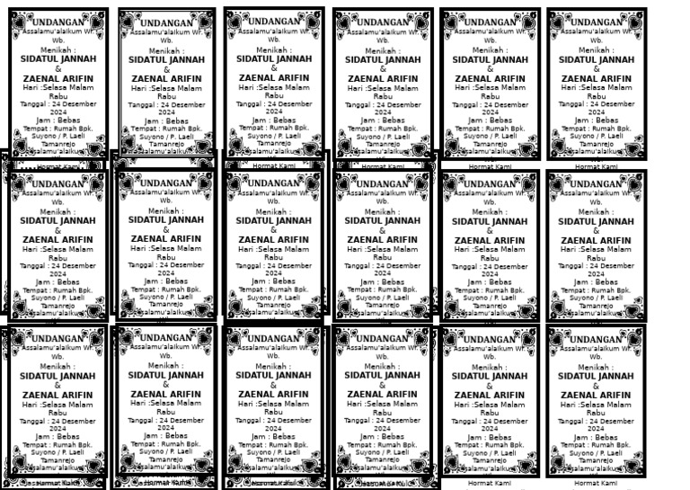 Undangan Pernikahan Miftahur & Misbahul | PDF