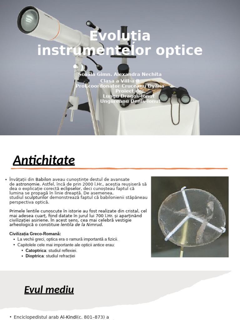 Evolutia Instrumentelor Optice | PDF