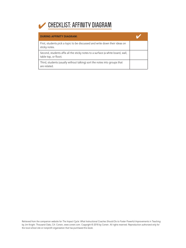 Checklist Affinity Diagram | PDF