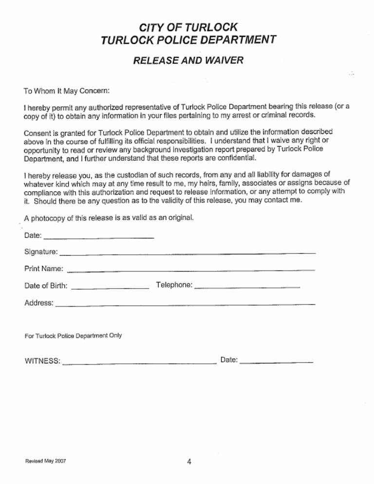 Live Scan Release Waiver | PDF