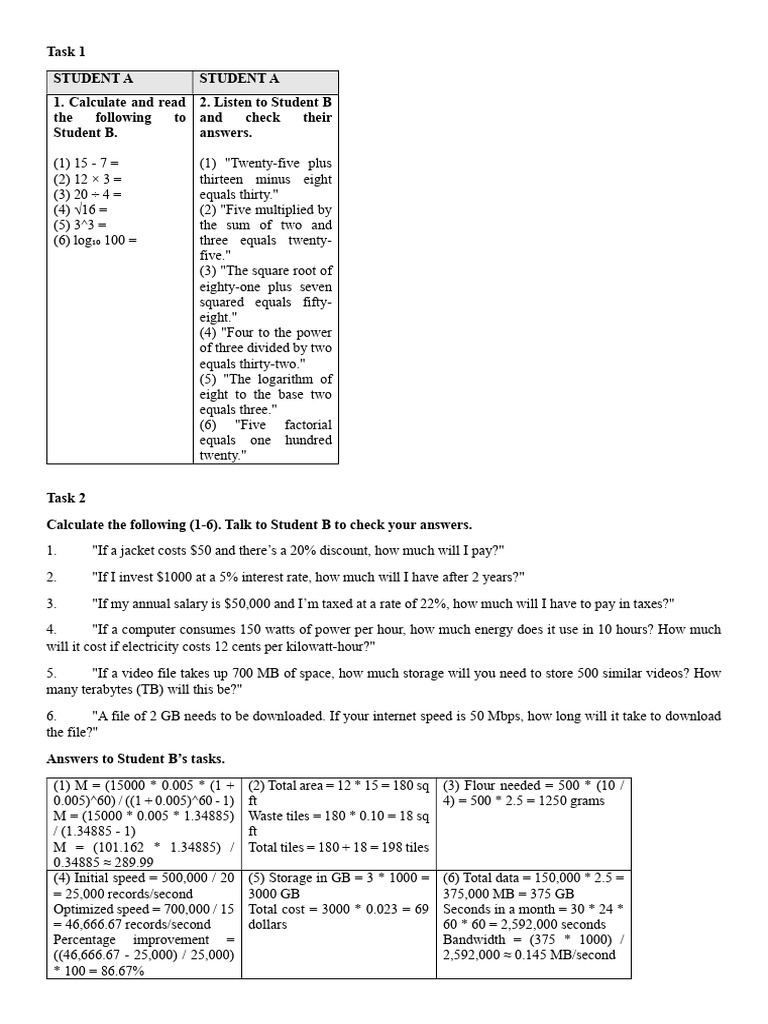 Math Exercises for Students | PDF