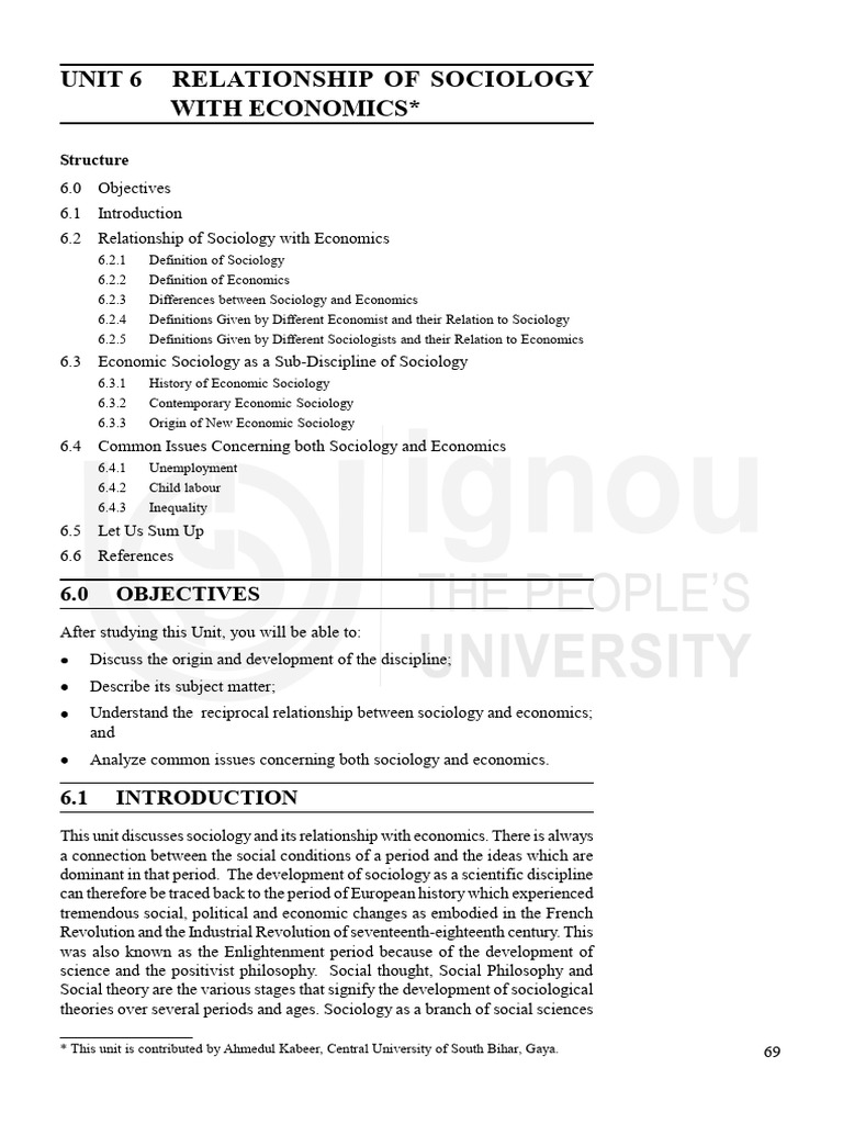 Sociology and Economics: Key Connections | PDF | Sociology | Economics