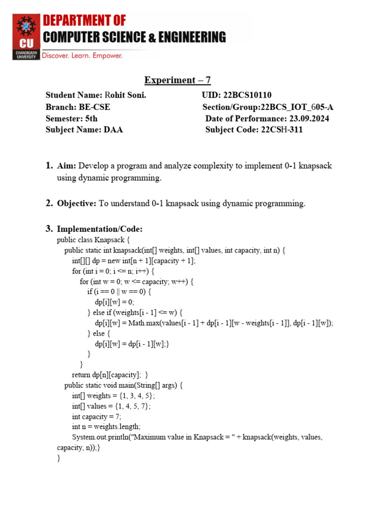 Rohit DAA EXP-7 | PDF