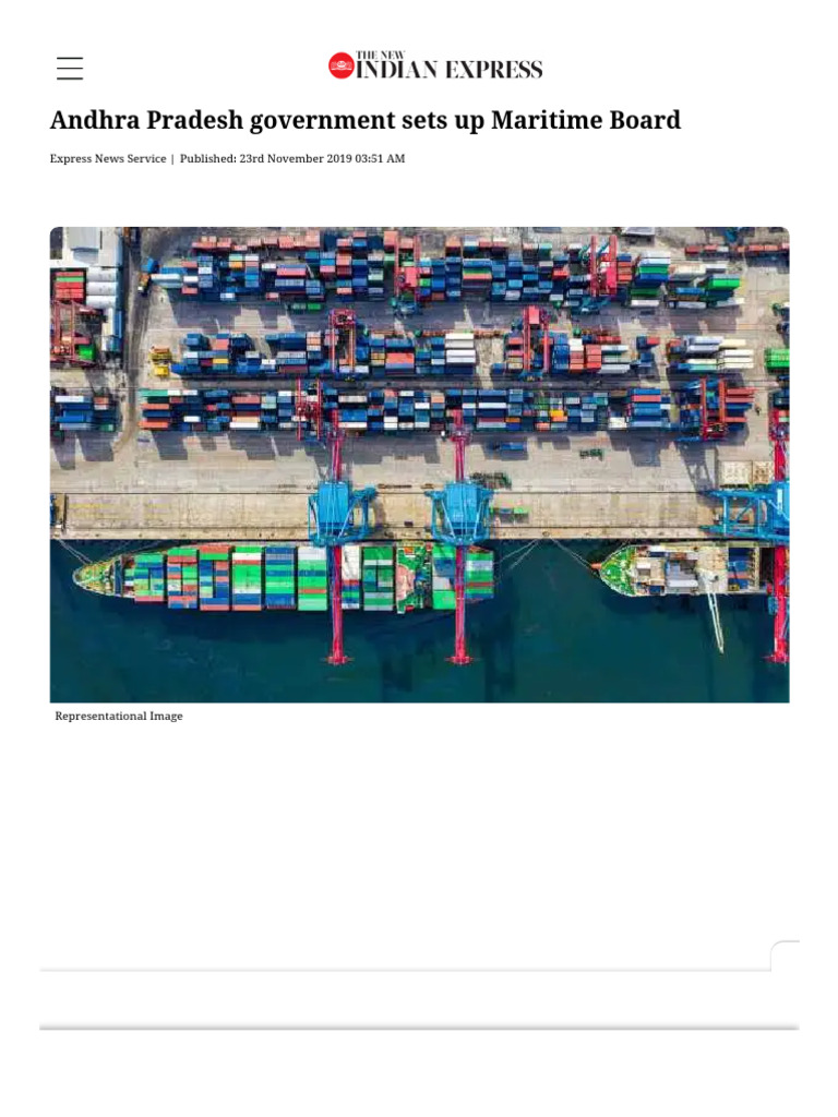 Andhra Pradesh Maritime Board Established | PDF | Port | Economies