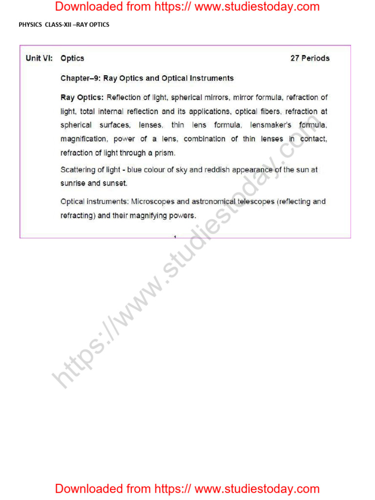 Class 12 Physics Ray Optics and Optical Instruments Boards Questions ...