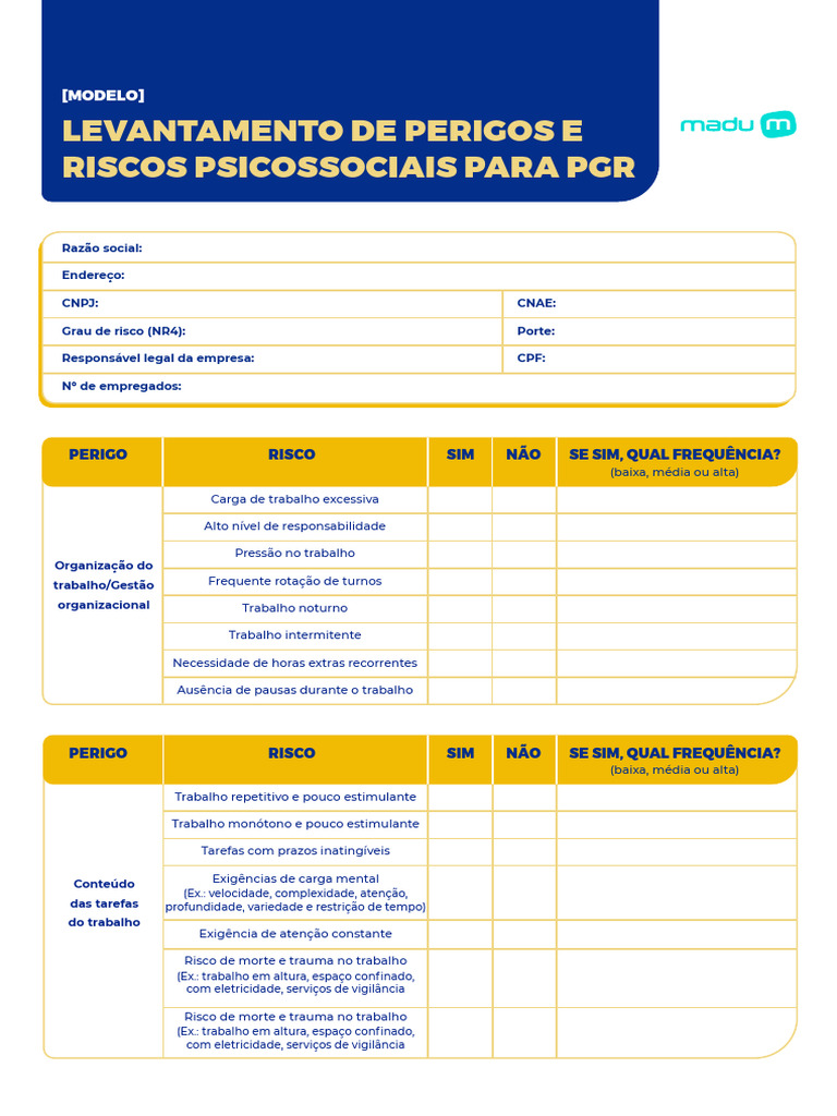 Levantamento de Riscos Psicossociais no PGR | PDF | Risco | Avaliação ...