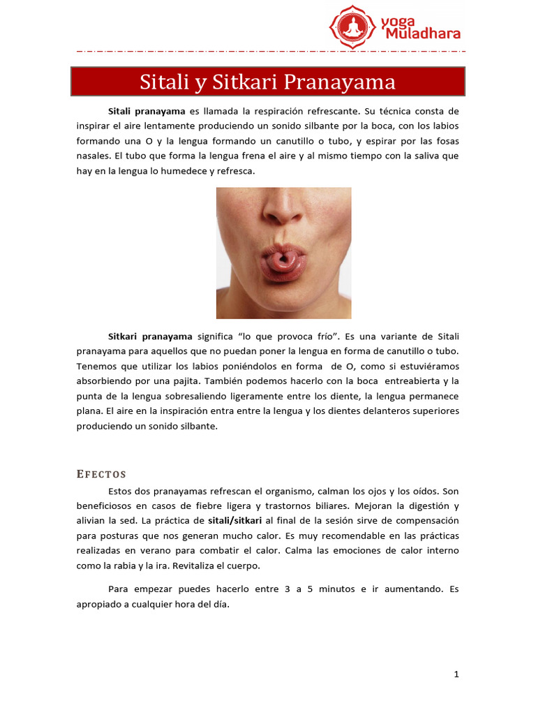 Sitali y Sitkari Pranayama: Respiración Refrescante | PDF