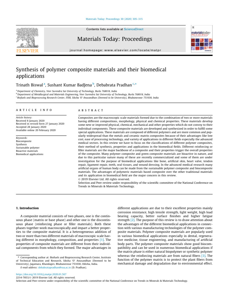 Synthesis of Polymer Composite Materials and Their Biomedical ...