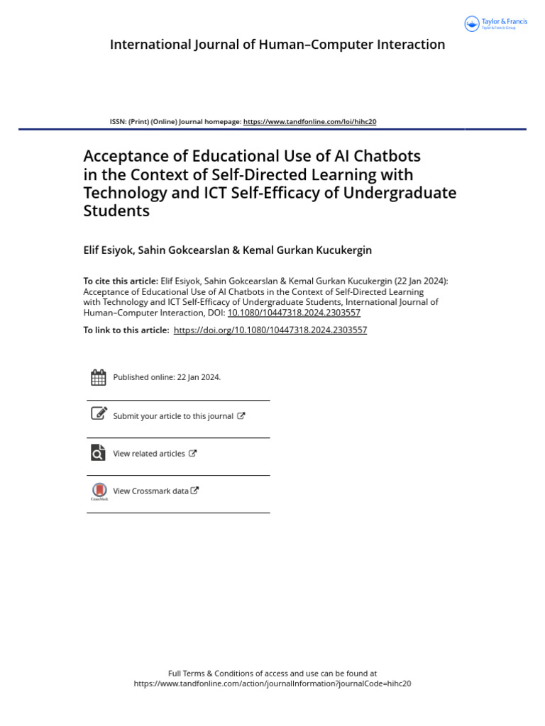 AI Chatbots in Self-Directed Learning | PDF | Educational Technology ...