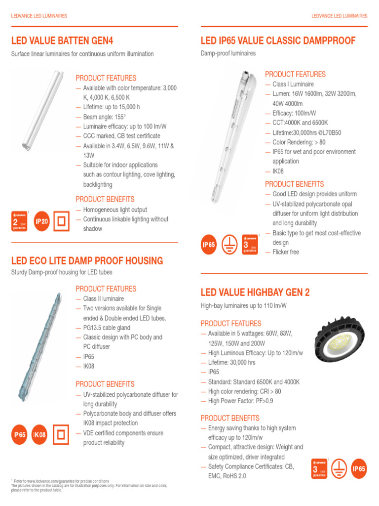 LEDVANCE LED Luminaires Overview | PDF | Lighting | Electricity