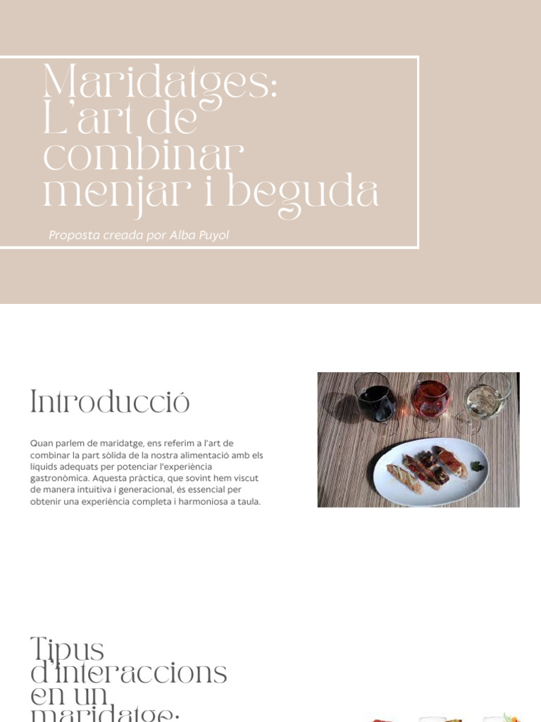 Maridatges L'art de Combinar Menjar I Beguda | PDF