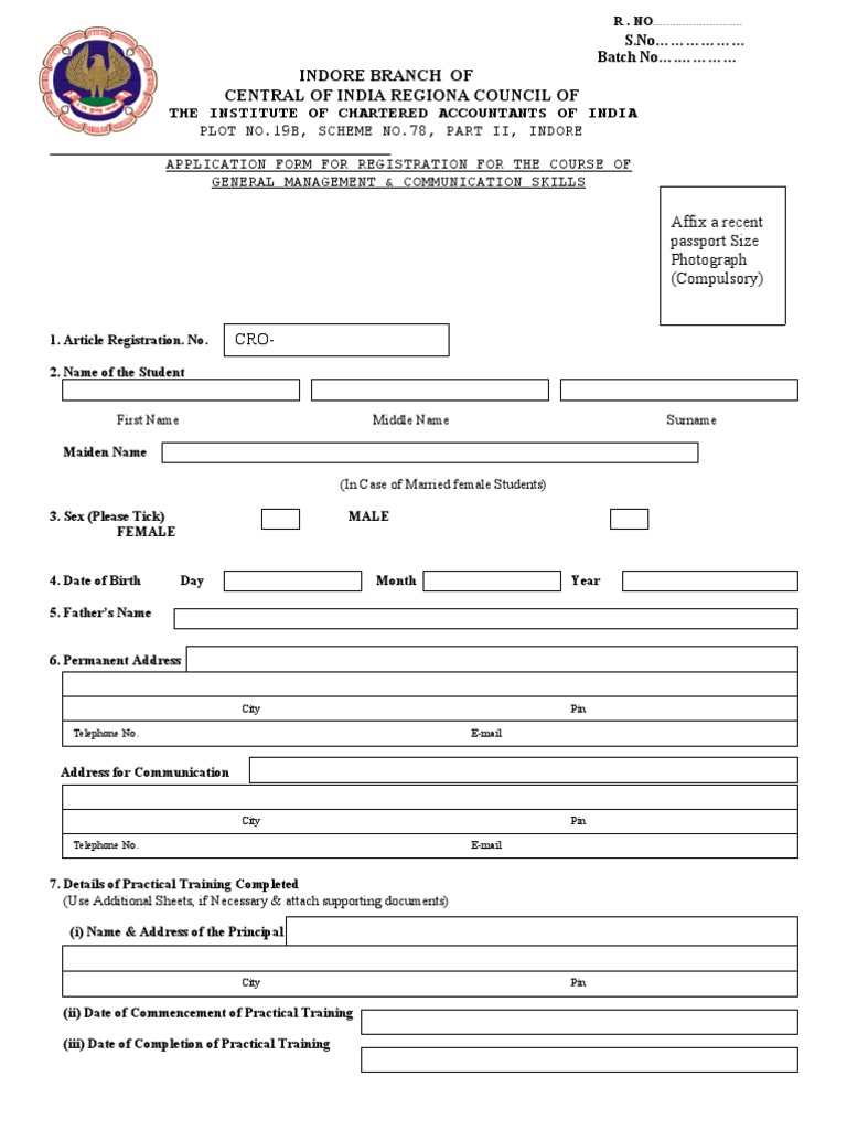 GMCS Registration Application Form | PDF