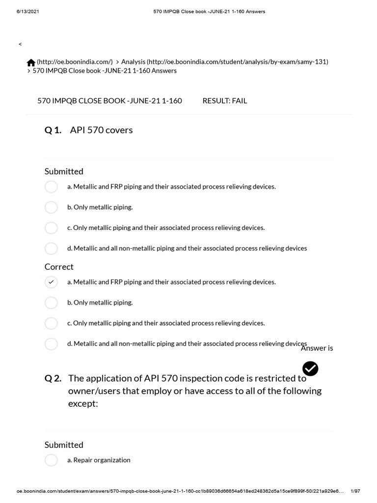 570 IMPQB Close Book - JUNE-21 1-160 Answers | PDF