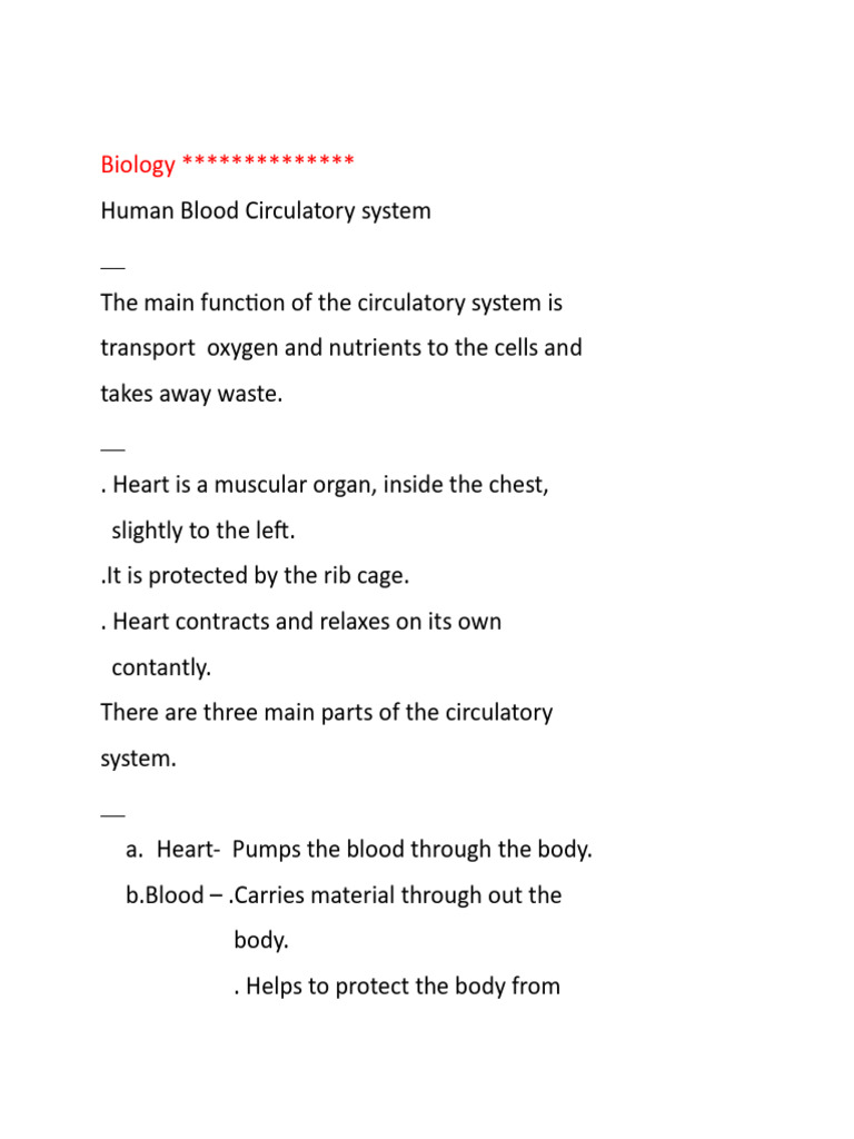 Human Blood Circulatory System Overview | PDF | Heart Valve | Atrium ...