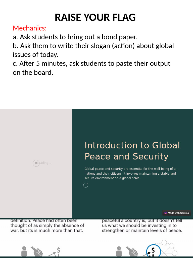 Promoting Global Peace Activities Guide | PDF | Peace | World Peace