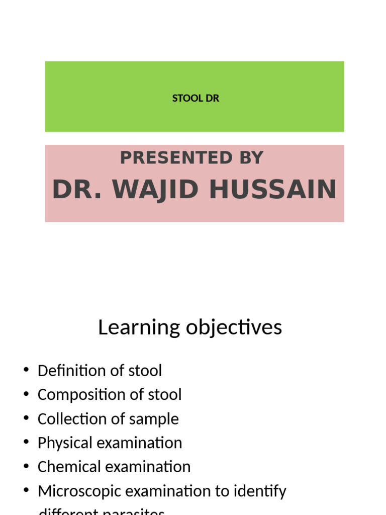 Stool Examination Techniques and Analysis | PDF | Human Feces | Diarrhea