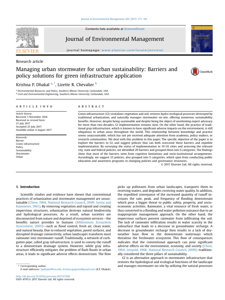 Urban Stormwater Management Solutions | PDF | Clean Water Act | Stormwater