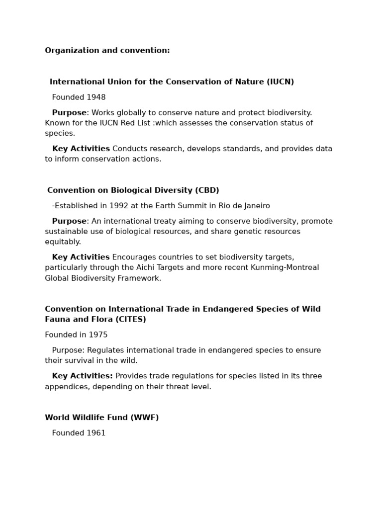 org and convention fwbc | PDF | Conservation Biology | Biodiversity