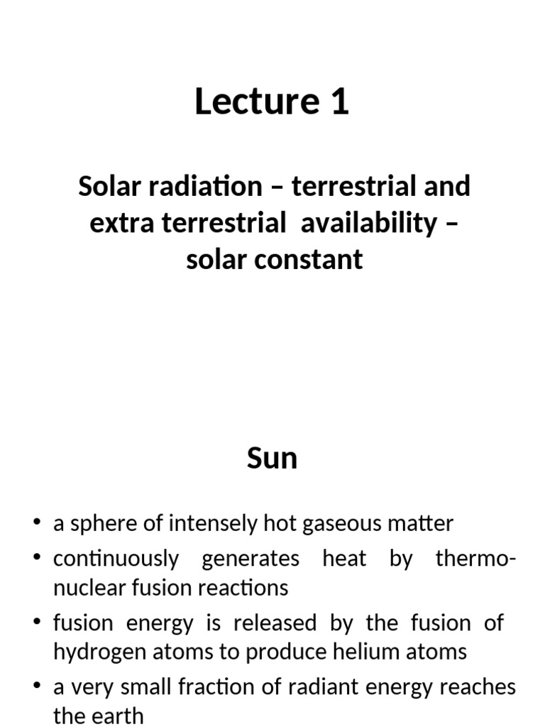 Understanding Solar Radiation and Energy | PDF | Sun | Atmosphere Of Earth