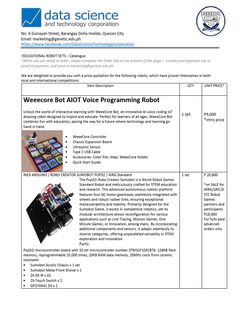 Educational Robot Sets Catalogue | PDF | Artificial Intelligence ...
