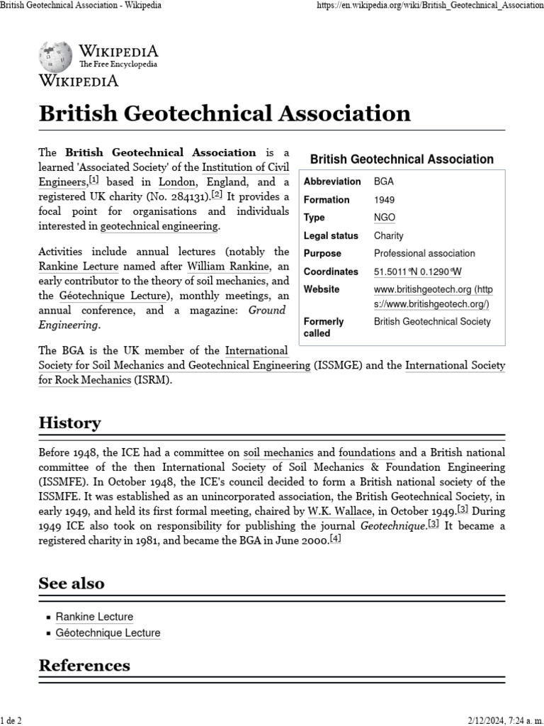 British Geotechnical Association - Wikipedia | PDF | Geotechnical ...