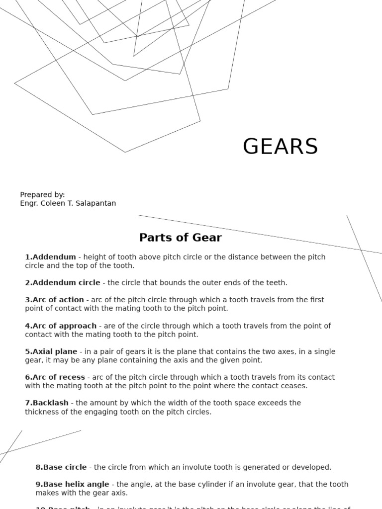 Machine Elements Gears | PDF | Gear | Euclidean Geometry
