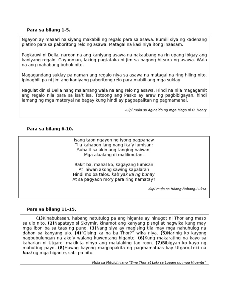 Mga Babasahin | PDF