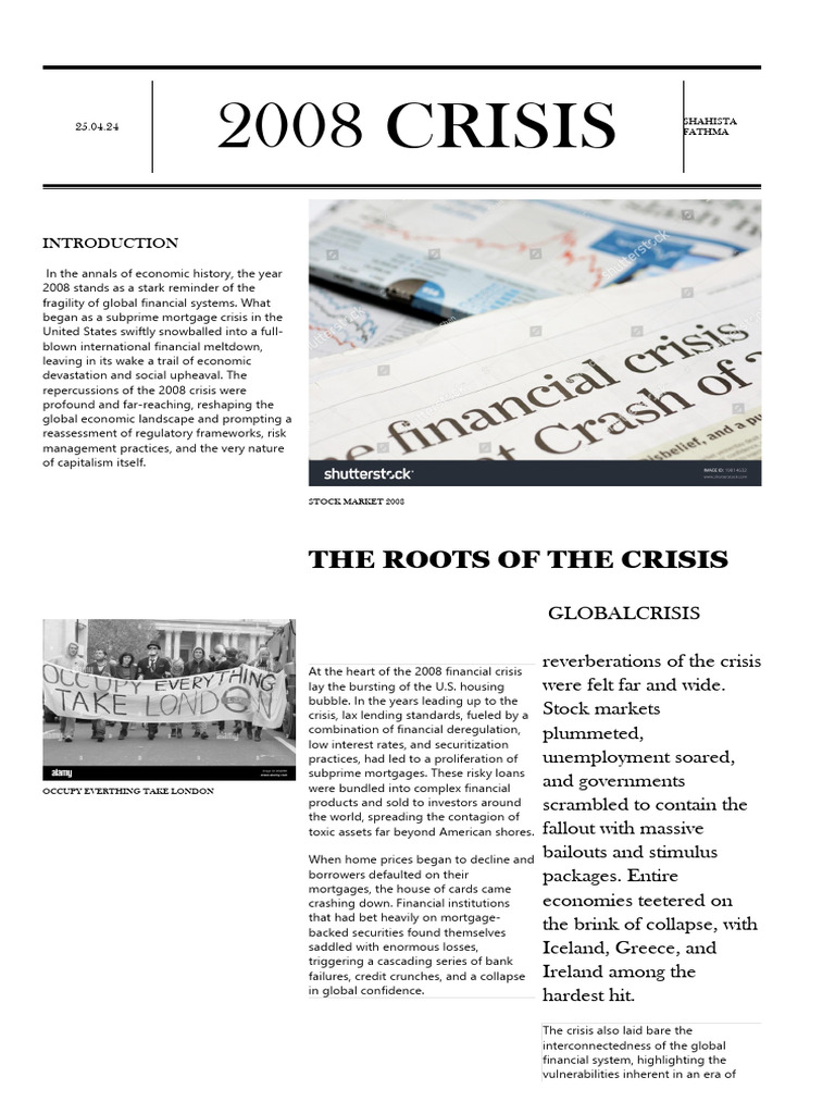 2008 CRISIS | PDF | Subprime Mortgage Crisis | Personal Finance