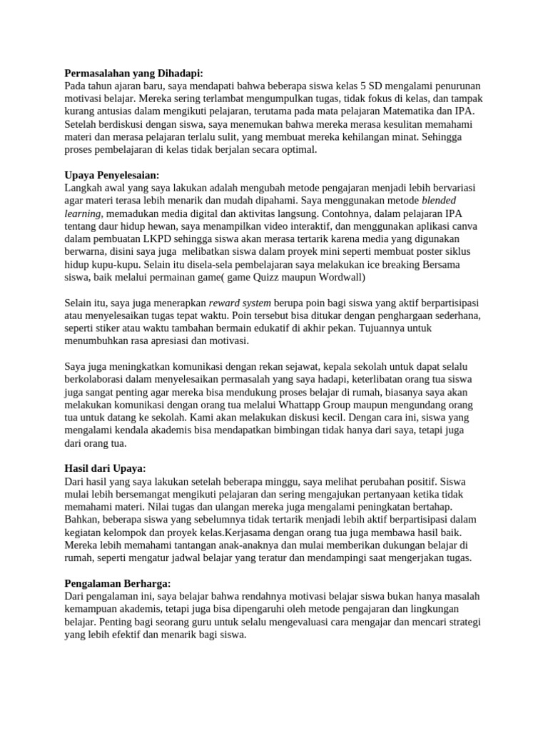 Mengatasi Penurunan Motivasi Siswa | PDF
