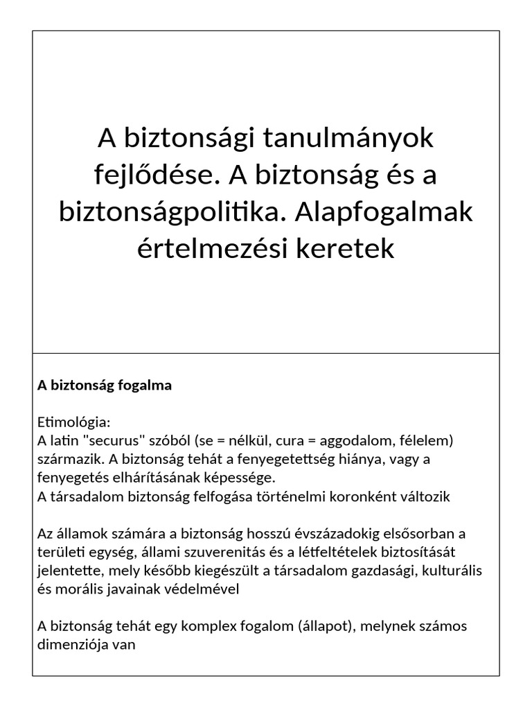 Biztonságpolitika - Prezentációk Egyben | PDF