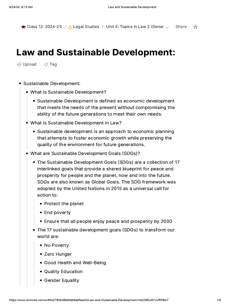 Law and Sustainable Development Overview | PDF | Sustainability ...