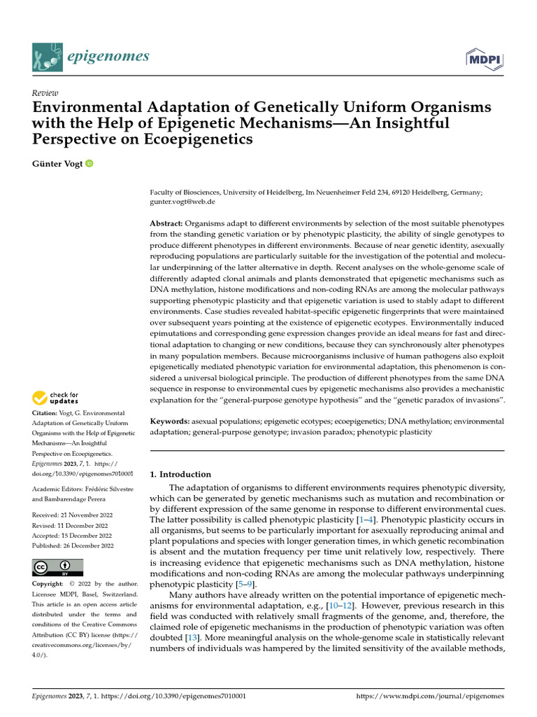 Epigenomes 07 00001 | PDF | Epigenetics | Dna Methylation