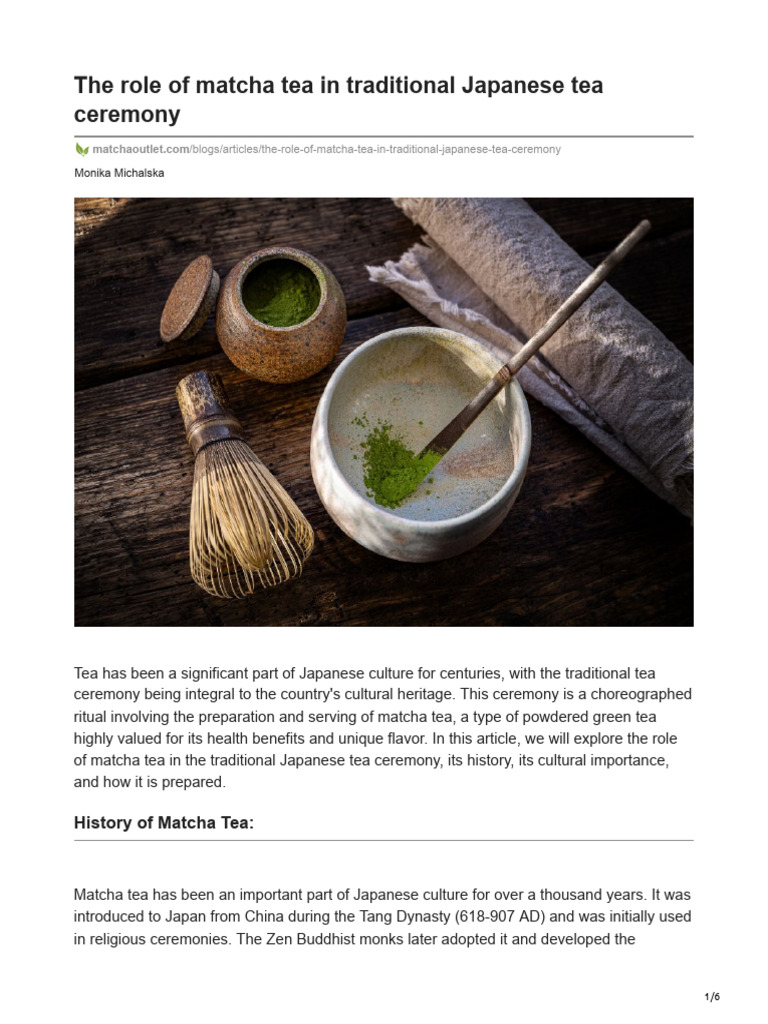 Role of Matcha in Japanese Tea Ceremony | PDF | Tea | Drink